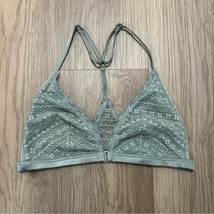 Sage Green Lace Racerback Front Close Bralette